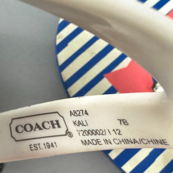 Authentic Coach Kali Jelly/Popular Nautical Striped Sz. 7B Flip Flops - Picture 11 of 11